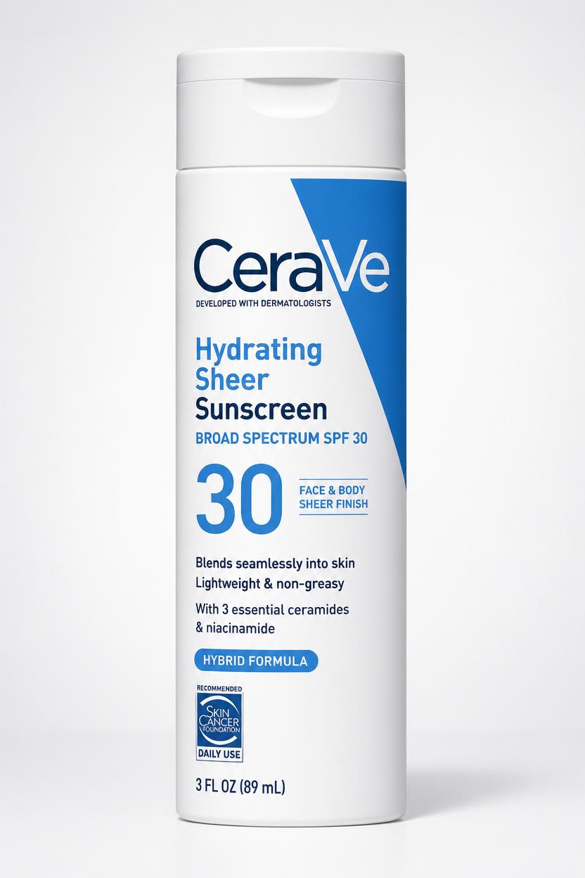 CeraVe Hydrating Sheer Sunscreen SPF 30 (3oz)