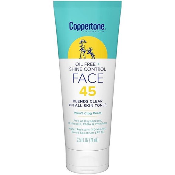 Coppertone Oil Free Sunscreen Face Lotion SPF 45