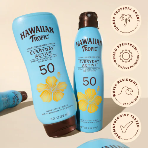Hawaiian Tropic Everyday Active Sunscreen Lotion SPF 50 Sunblock 8 Fl Oz