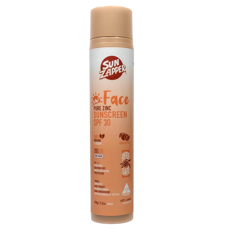 Sun Zapper Face Zinc Sunscreen SPF 30 Tinted