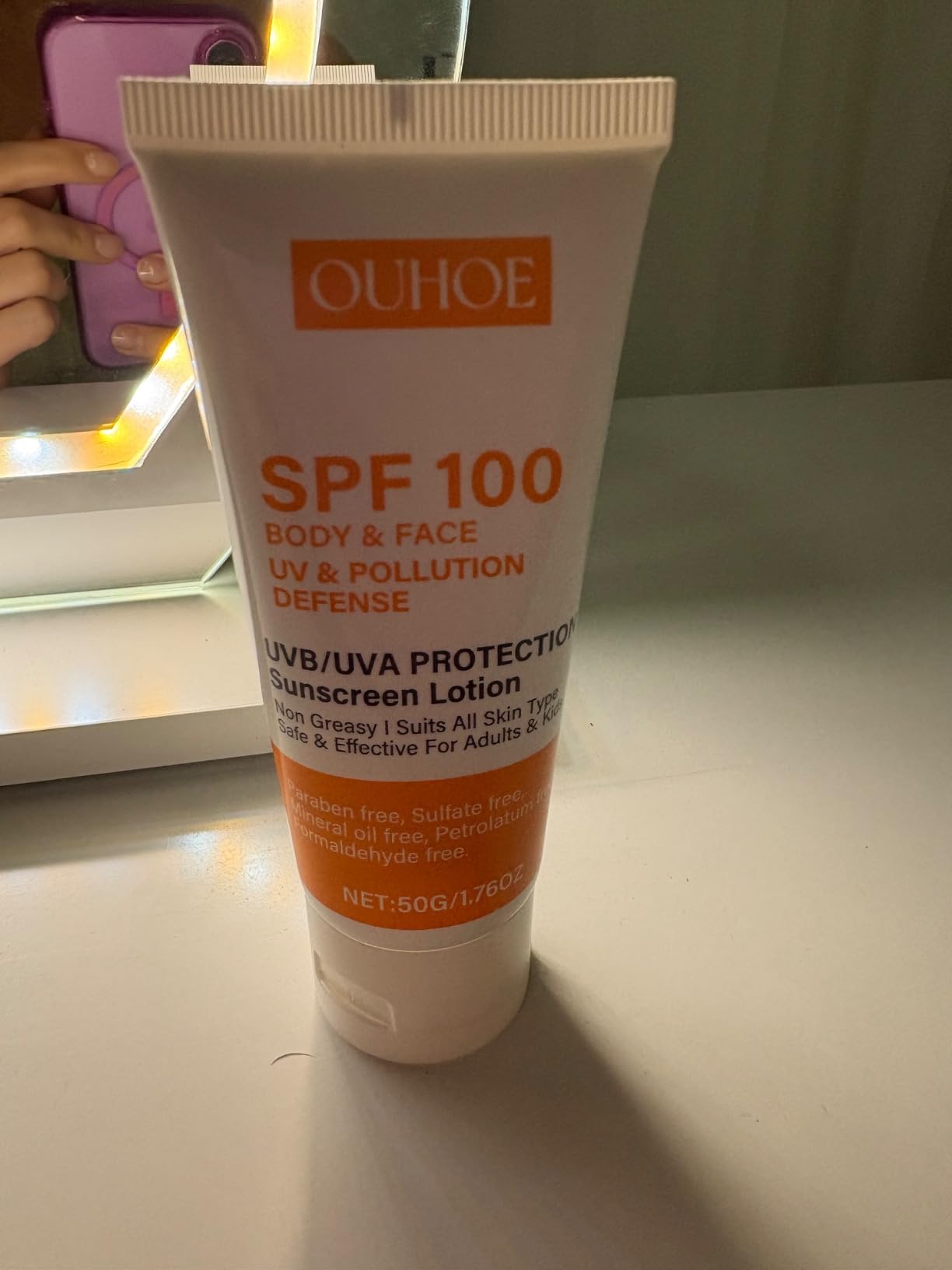 Travel Size SPF 100 Face Sunscreen Moisturizer