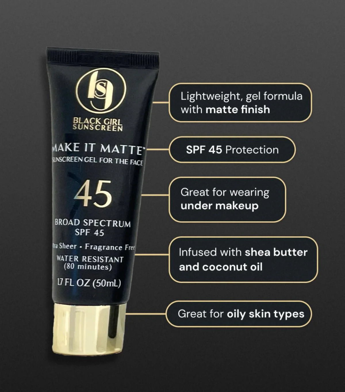 Black Girl Sunscreen Make It Matte SPF 45