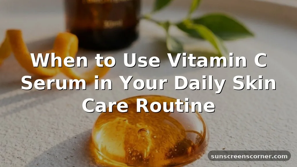 when should i use vitamin c serum